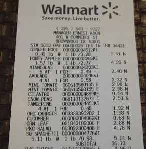 Wal-Mart Receipt