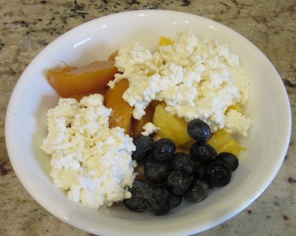 Cottage Cheese on Fruit
