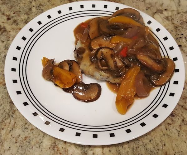 Burgers with Mushroom, Pepper and Onion Gravy
