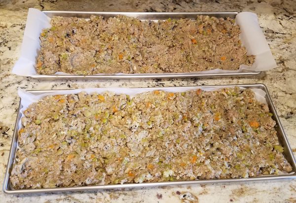 Freeze Dryer Trays with Homemade Dog Food